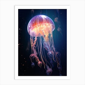 Moon Jellyfish Neon 3 Art Print
