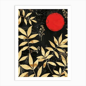 Gold Leaves And Sun Art Print