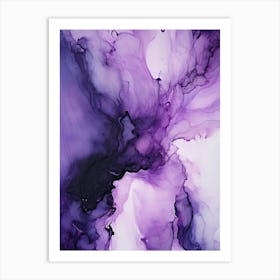 Purple And Black Flow Asbtract Painting 0 Art Print