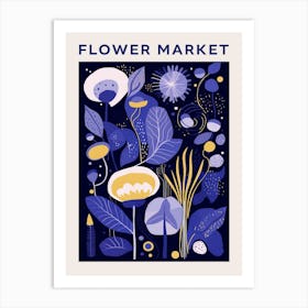 Blue Flower Market Poster 4 Art Print