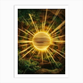 Golden Sun In The Forest Art Print