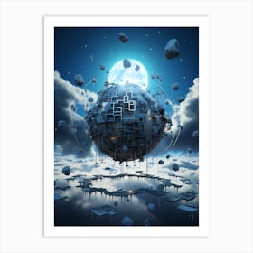 Spaceship In The Sky 2 Art Print