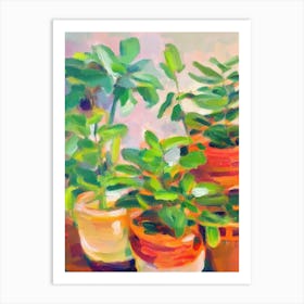 Chinese Money Plant 2 Impressionist Painting Art Print