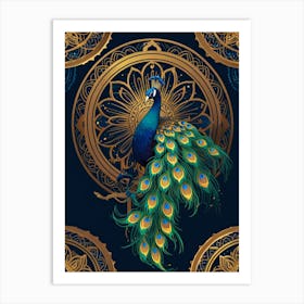 Peacock Wallpaper Art Print