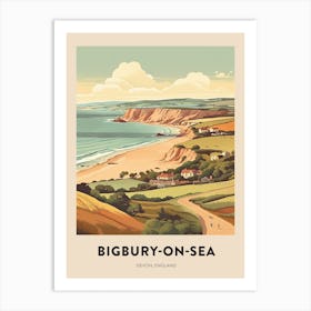 Devon Vintage Travel Poster Bigbury On Sea 2 Art Print