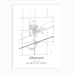 Altamont,United States Minimalist Map Art Print