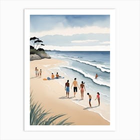 People On The Beach Painting (57) Art Print