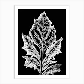 Mullein Leaf Linocut 2 Art Print