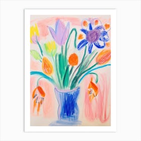 Flower Painting Fauvist Style Bluebell 2 Art Print