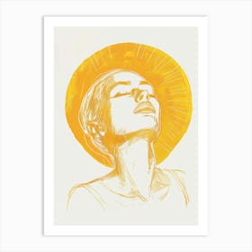 Woman With Sun Hat Art Print