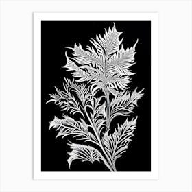 Pennyroyal Leaf Linocut 1 Art Print