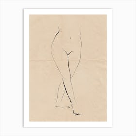 Nude On Vintage Paper 02 Art Print