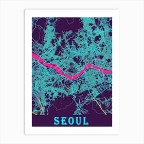 Seoul Map Poster 1 Art Print