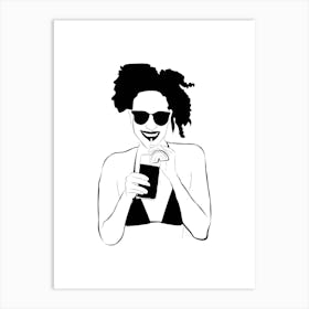 Afro Girl In Bikini Art Print