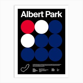 Mid Century Dark Albert Park F1 Art Print