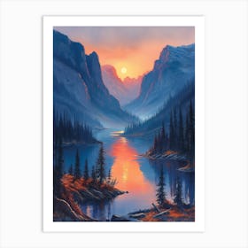 Sunset In The Mountains 6 Art Print