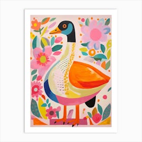 Pink Scandi Goose 5 Art Print