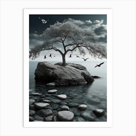 Black And White Tree Art Print