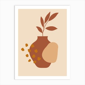 Vase With A Plant Art Print