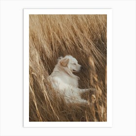 Dog In The Grass.Generated AI. Art Print Art Print