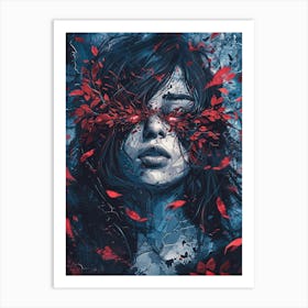 Girl With Red Eyes 1 Art Print