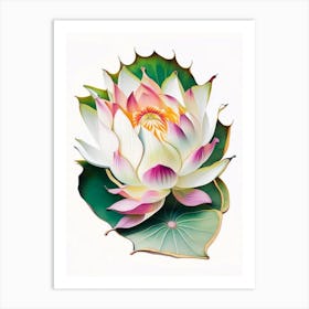 Lotus Flower Petals Decoupage 2 Art Print