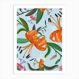 Leopard Lily Pattern Art Print