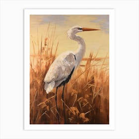 Bird Painting Stork 1 Art Print