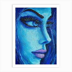 Blue Eyed Woman Art Print