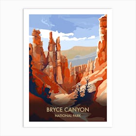 Bryce Canyon National Park Travel Poster Illustration Style 2 Art Print