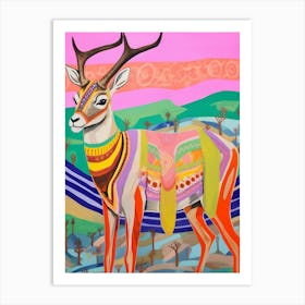 Maximalist Animal Painting Antelope Art Print