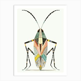 Colourful Insect Illustration Katydid 16 Art Print