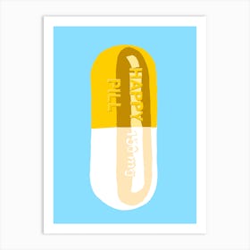 Happy Pill Blue 1 Art Print