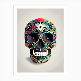 Skull With Terrazzo 1 Patterns Mexican Art Print