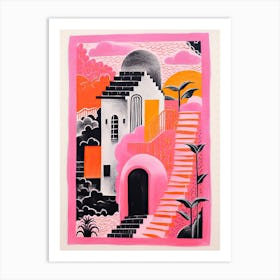 A House In Dubai, Abstract Risograph Style 2 Art Print