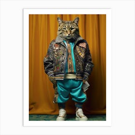 Cat In A Jacket 2 Art Print