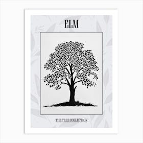 Elm Tree Simple Geometric Nature Stencil 1 Poster Art Print