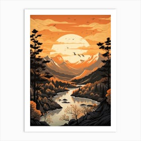 Sunset In The Mountains 24 Art Print