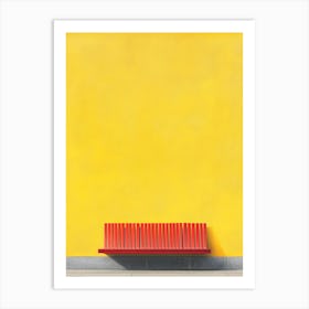 Bench Against A Yellow Wall Art Print