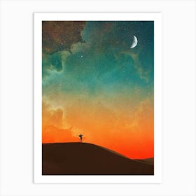 Person In The Desert Canvas Art Art Print