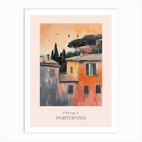 Mornings In Portofino Rooftops Morning Skyline 2 Art Print