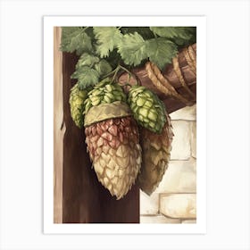 Hops Vintage Painting Art Print