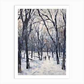 Winter City Park Painting Mount Royal Park Montreal Canada 1 Art Print