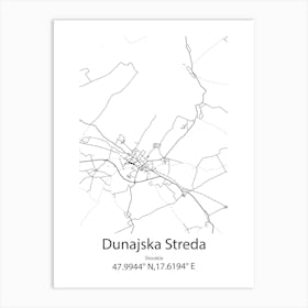 Dunajska Streda,Slovakia Minimalist Map Art Print