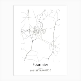 Fourmies,France Minimalist Map Art Print