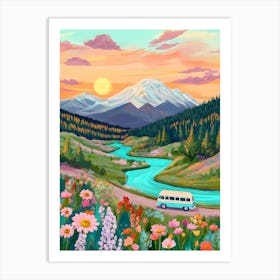 Sunset In The Mountains Art Print