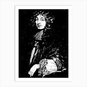 Christiaan Huygens Black In White Art Print