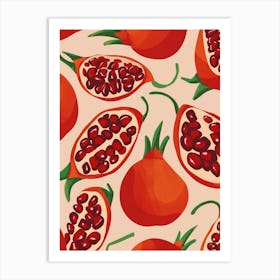 Pomegranate Fruit Pattern 3 Art Print
