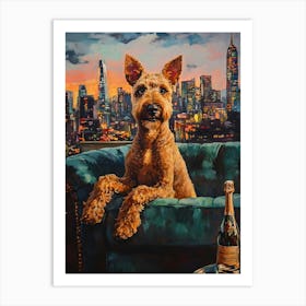 Classy Airedale At The Bar 14 Art Print