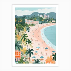 Patong Beach, Phuket, Thailand, Matisse And Rousseau Style 2 Art Print